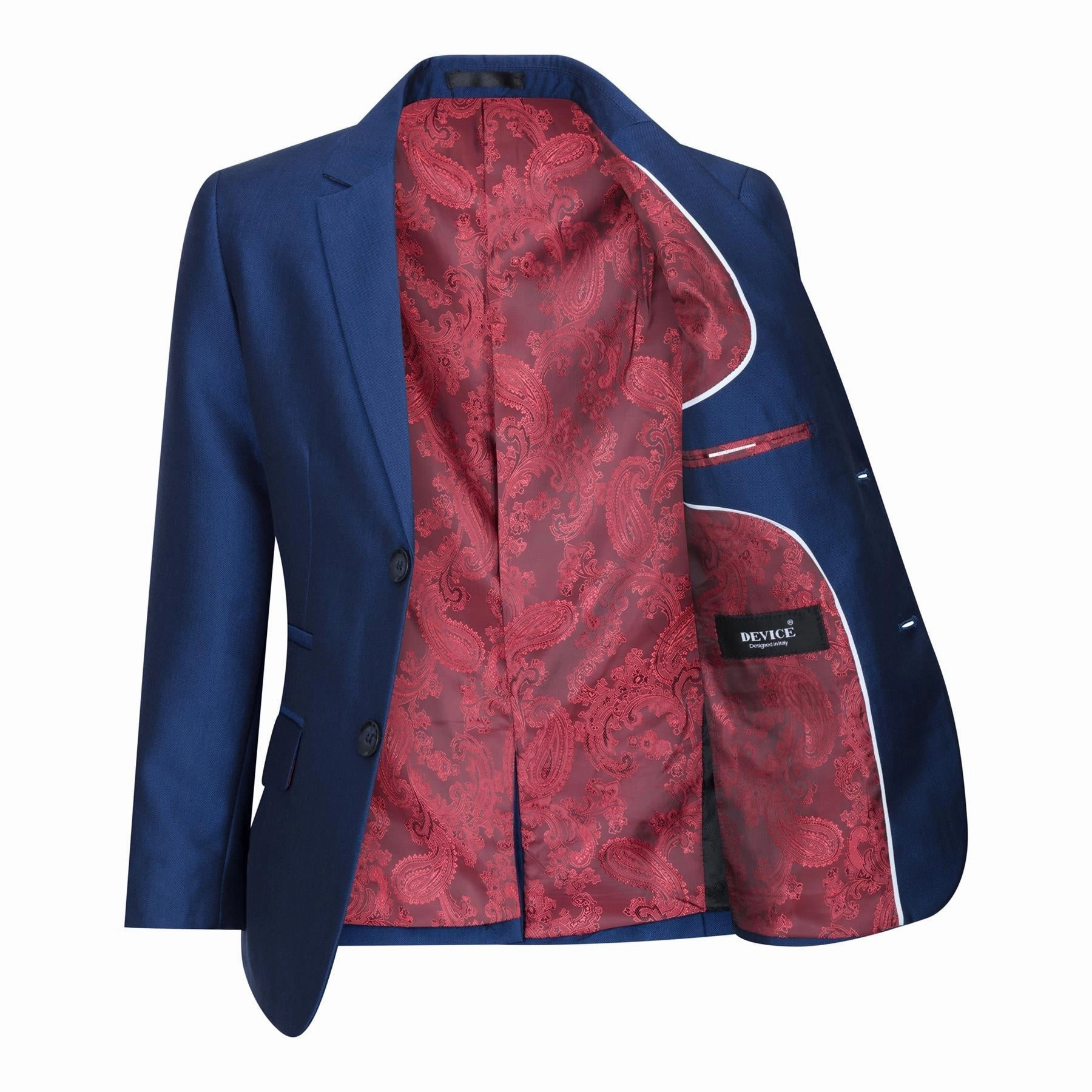 Boys 3 Piece Shiny Royal Blue Classic Suit Boys Summer Matching Set