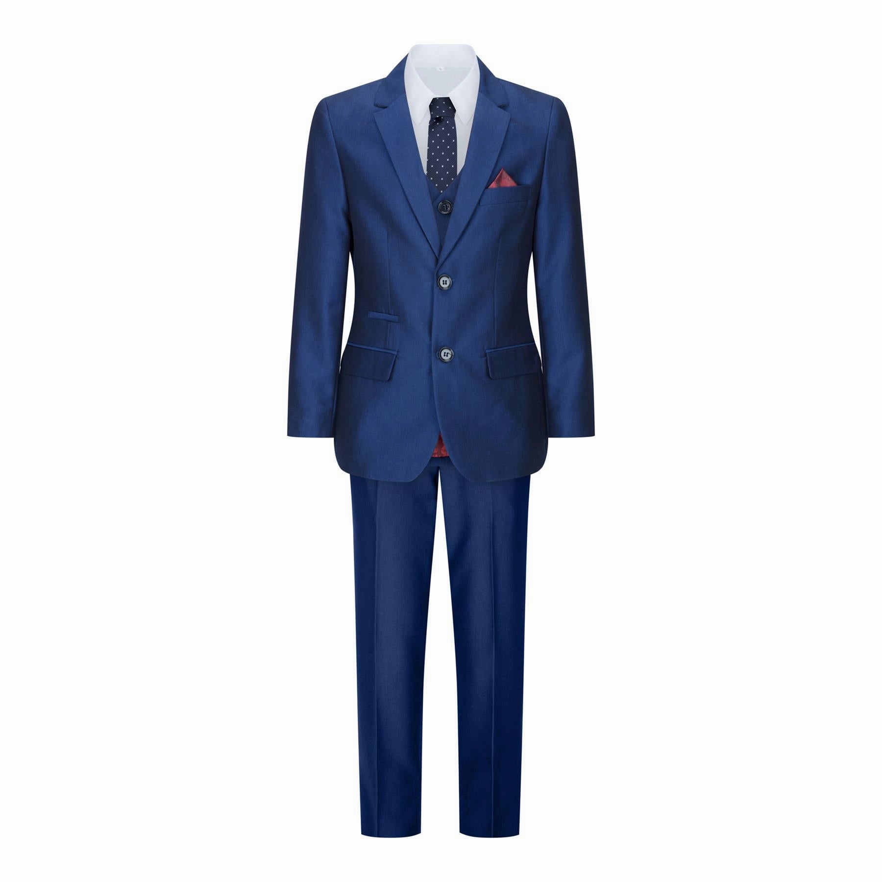 Boys 3 Piece Shiny Royal Blue Classic Suit Boys Summer Matching Set