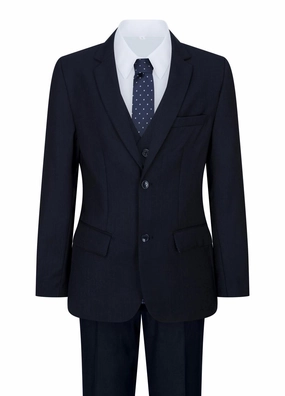 Boys 5 Piece Navy Blue Classic Suit 2-piece outfit boys, toddler matching sets