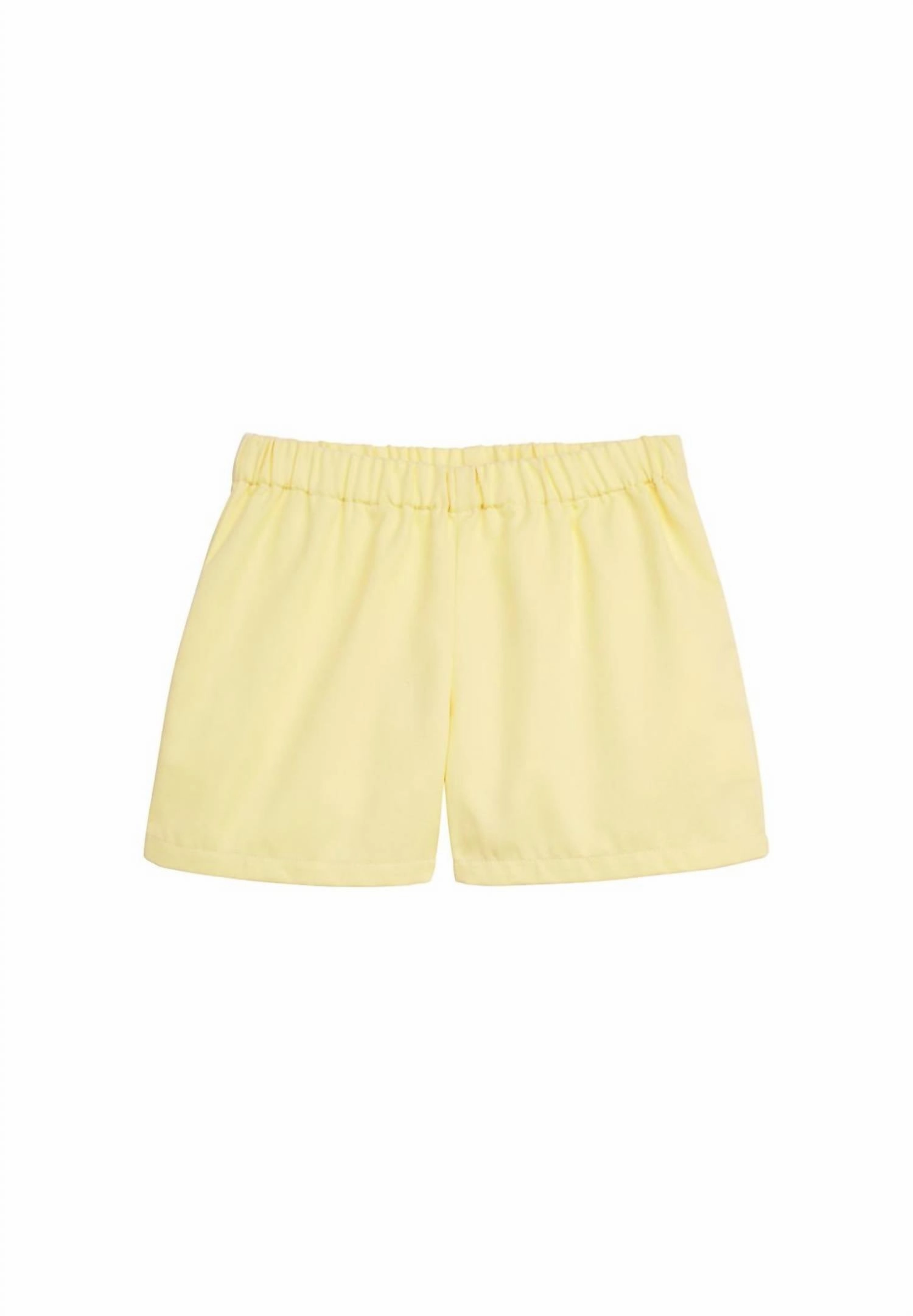 Boys' Basic Short In Yellow Twill boys athletic shorts, cargo shorts boys