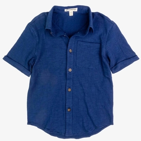 Boys' Beach Shirt In Navy graphic tees for boys, polo shirts boys