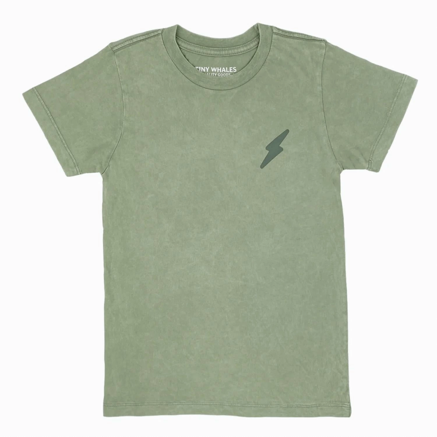 Boys' Lightning Bolt T-Shirt In Vintage Green graphic tees for boys, polo shirts boys