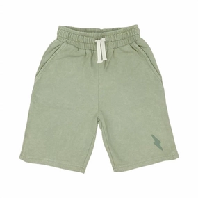 Boys' Sweat Shorts In Vintage Green boys athletic shorts, cargo shorts boys