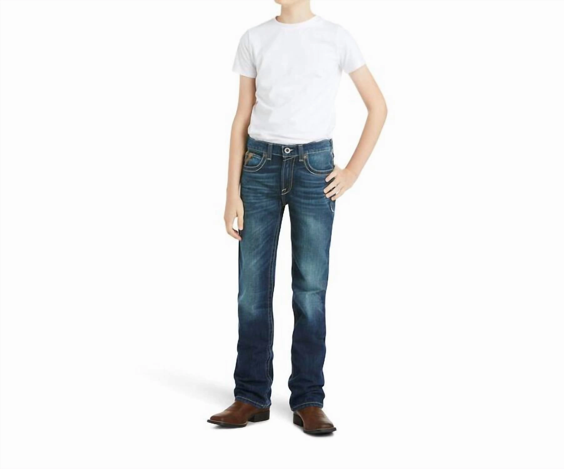 Boys B5 Slim Boundary Stackable Straight Leg Jean In Cyclone Boys Stretch Skinny Jeans