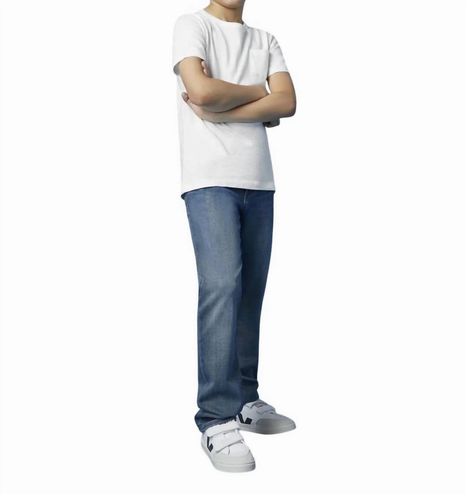Boys Brady Slim Jeans In Medium Denim Wash boys slim fit denim, boys distressed jeans
