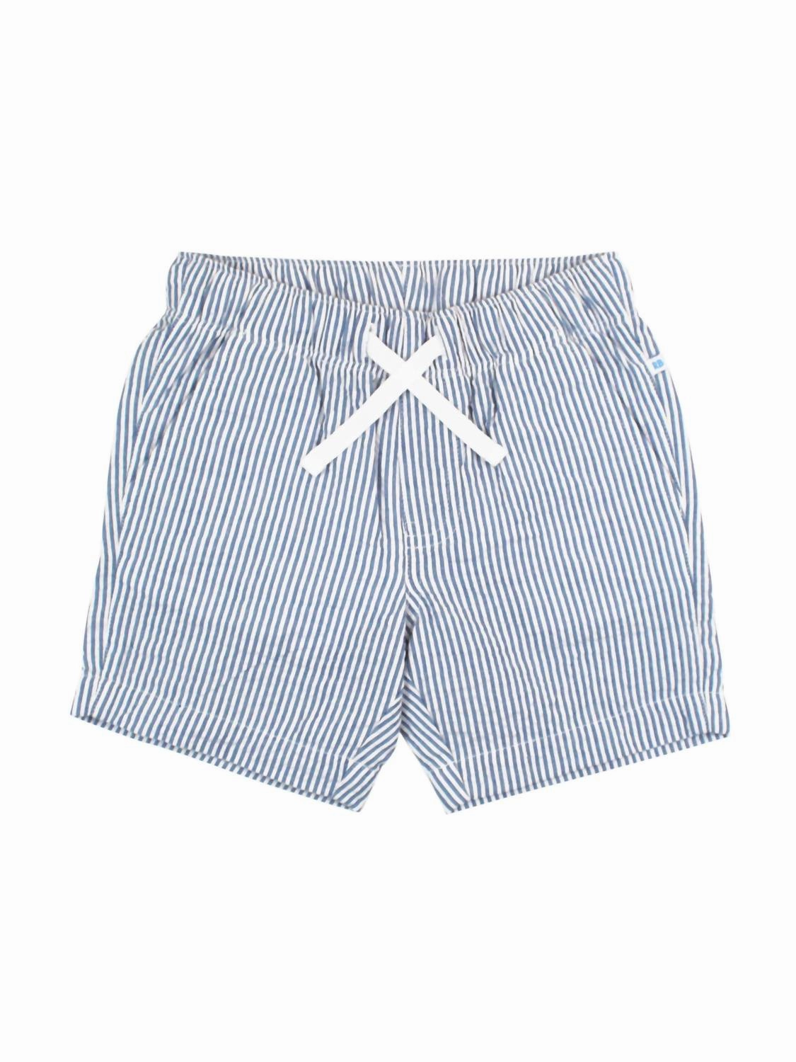 Boys Classic Seersucker Pull-On Shorts In Blue boys athletic shorts, cargo shorts boys