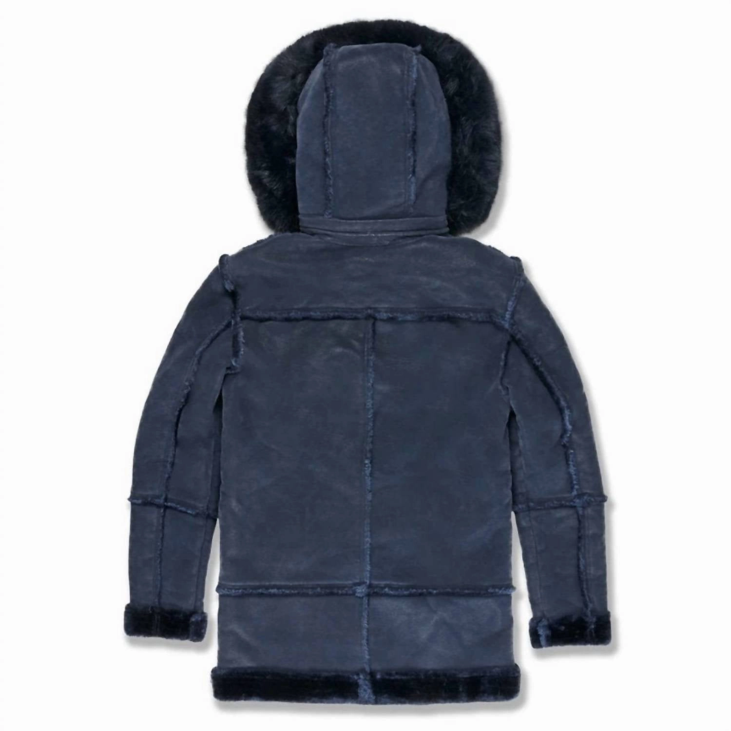 Boys Denali Shearling Jacket In Navy Boys Waterproof Parka