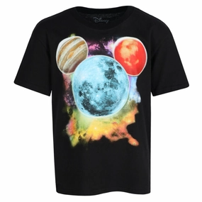 Boys Disney Mickey Mouse Planet Short Sleeve T-Shirt graphic tees for boys, polo shirts boys