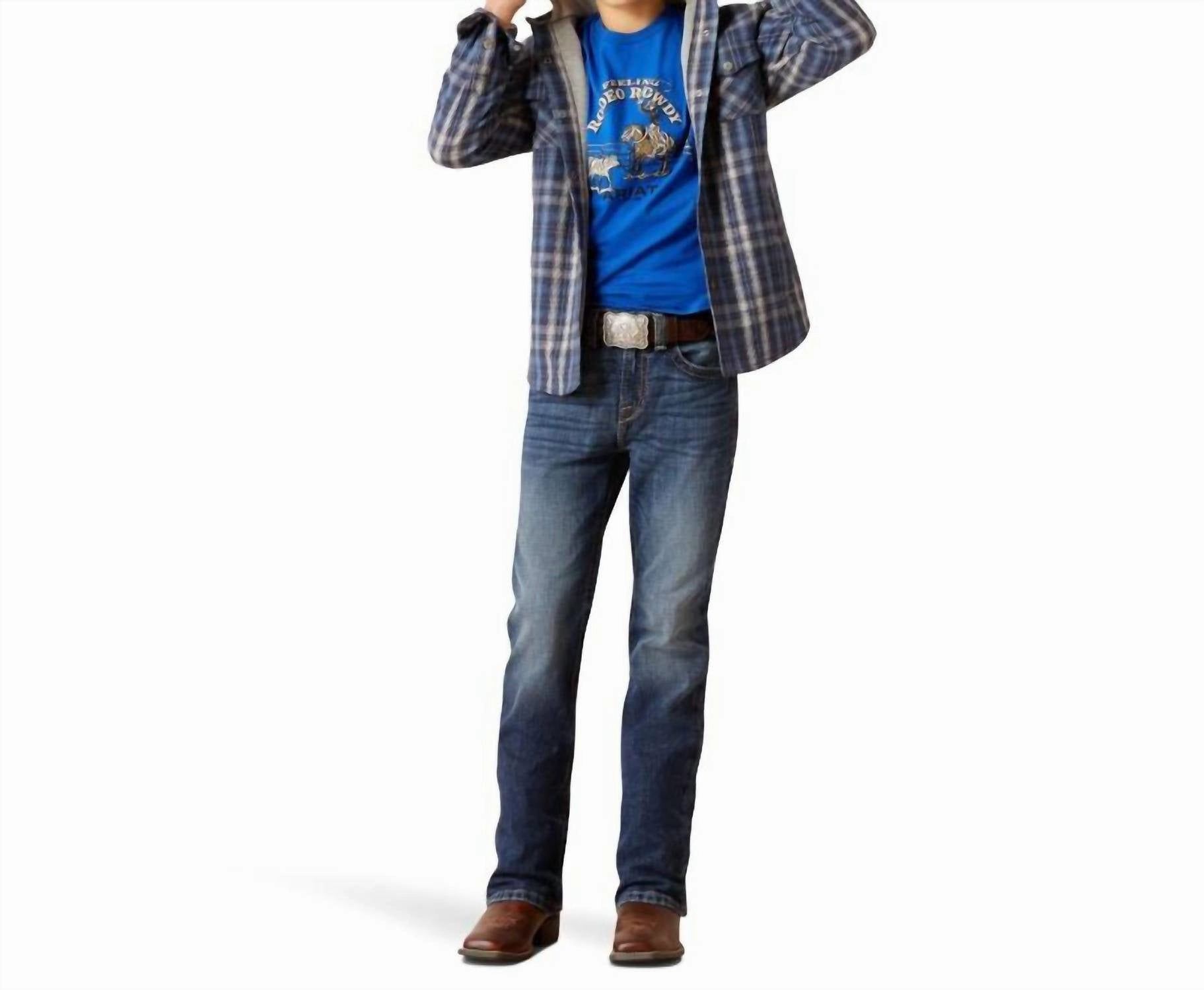 Boys Hanley Hooded Shirt Jacket In Blue Boys Waterproof Parka