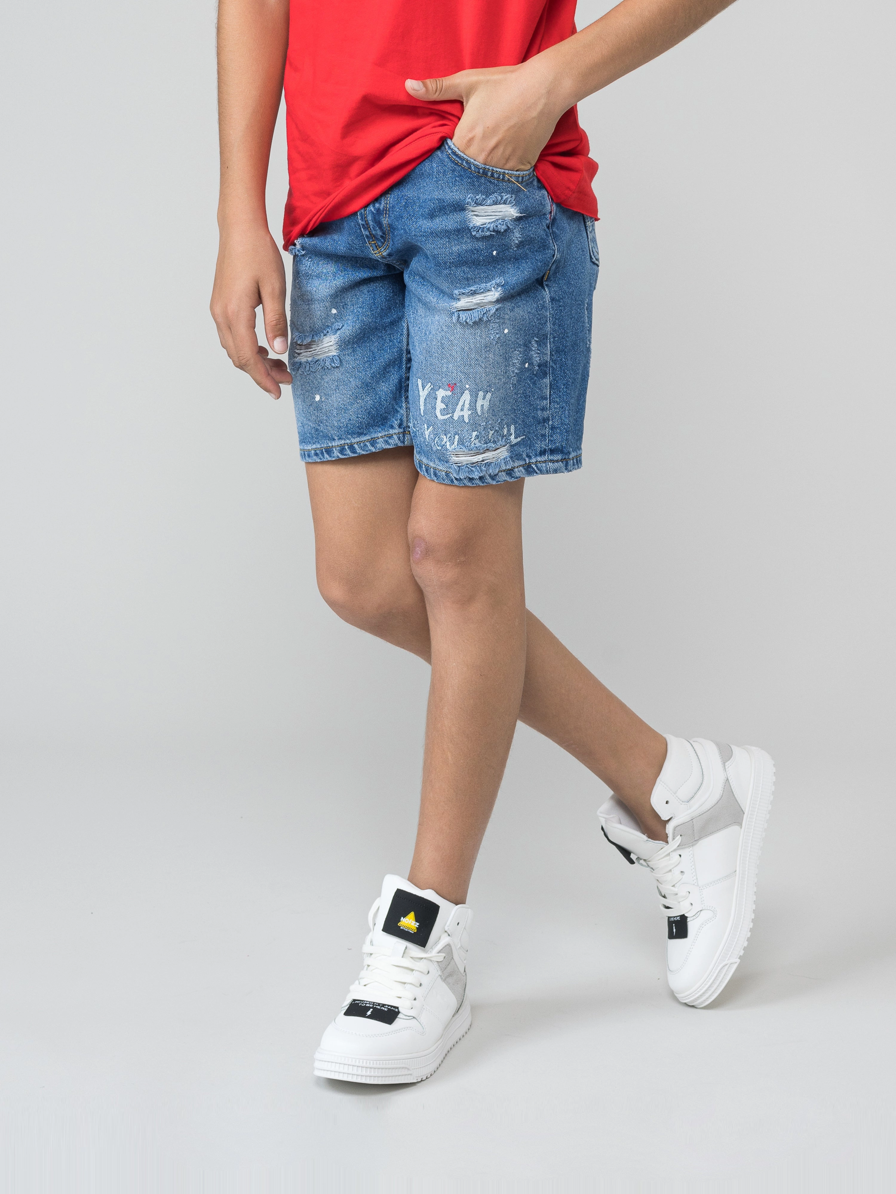 Boys Jeans Bermuda Boys Drawstring Athletic Shorts