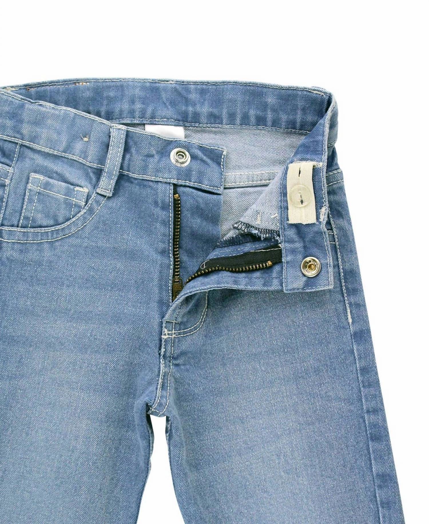 Boys Light Wash Straight Jeans In Blue Boys Stretch Skinny Jeans