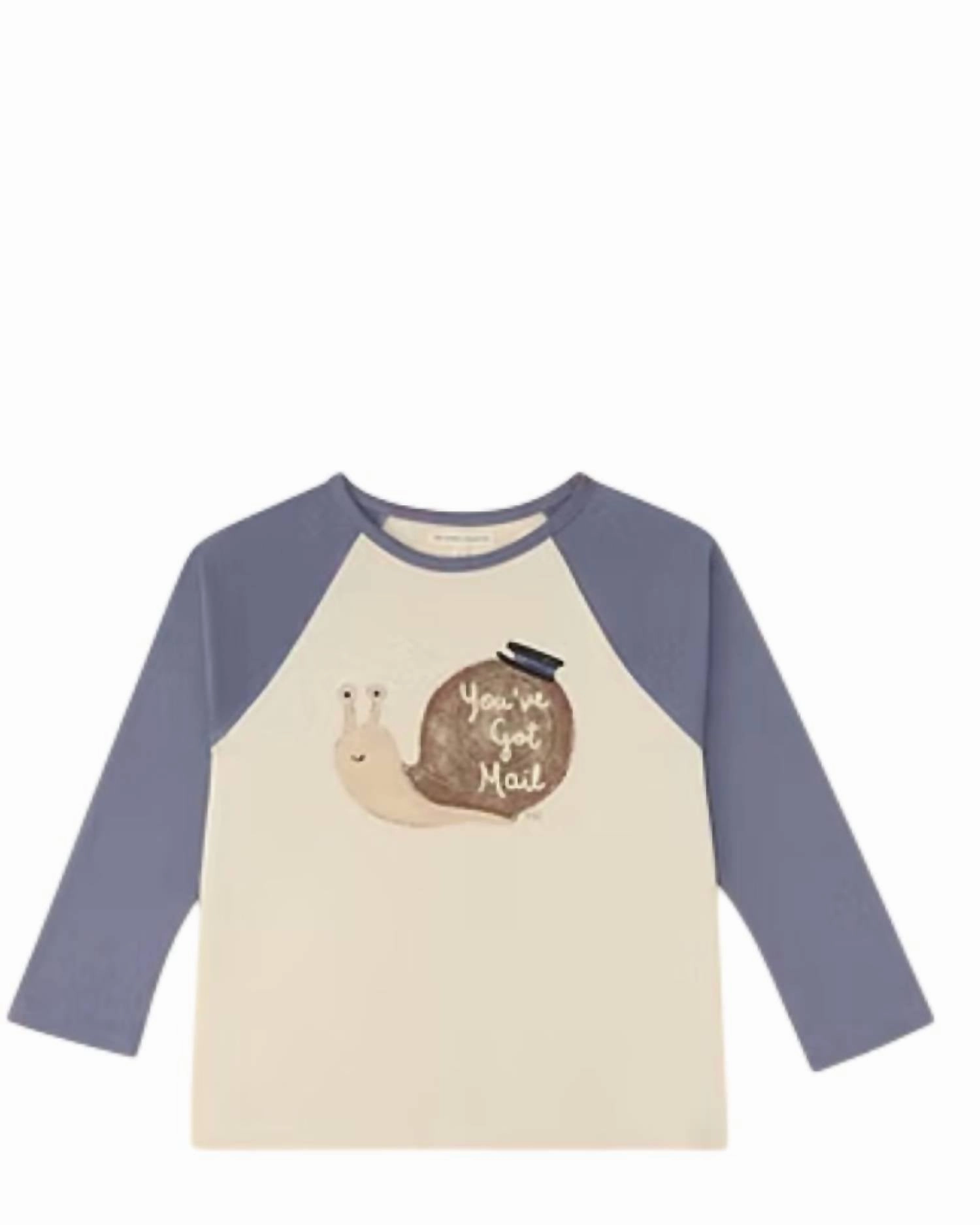 Boys Organic Cotton Baseball Tee Top In Blue Multi Boys Henley T Shirt