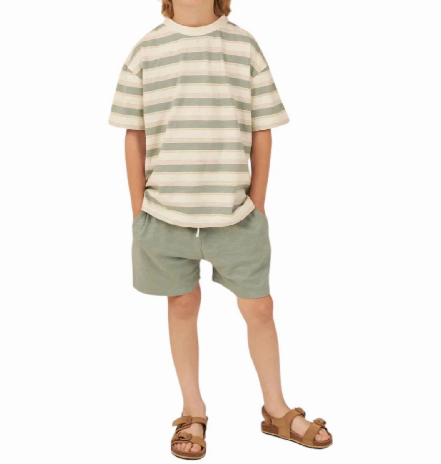 Boys Sam Short In Aqua Boys Drawstring Athletic Shorts