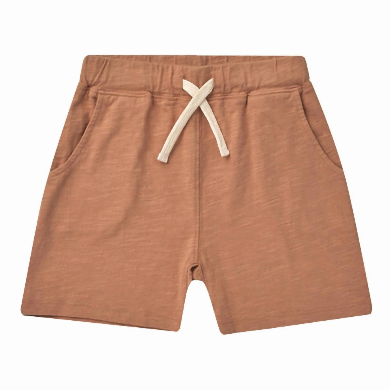 Boys Sam Short In Brown Boys Drawstring Athletic Shorts