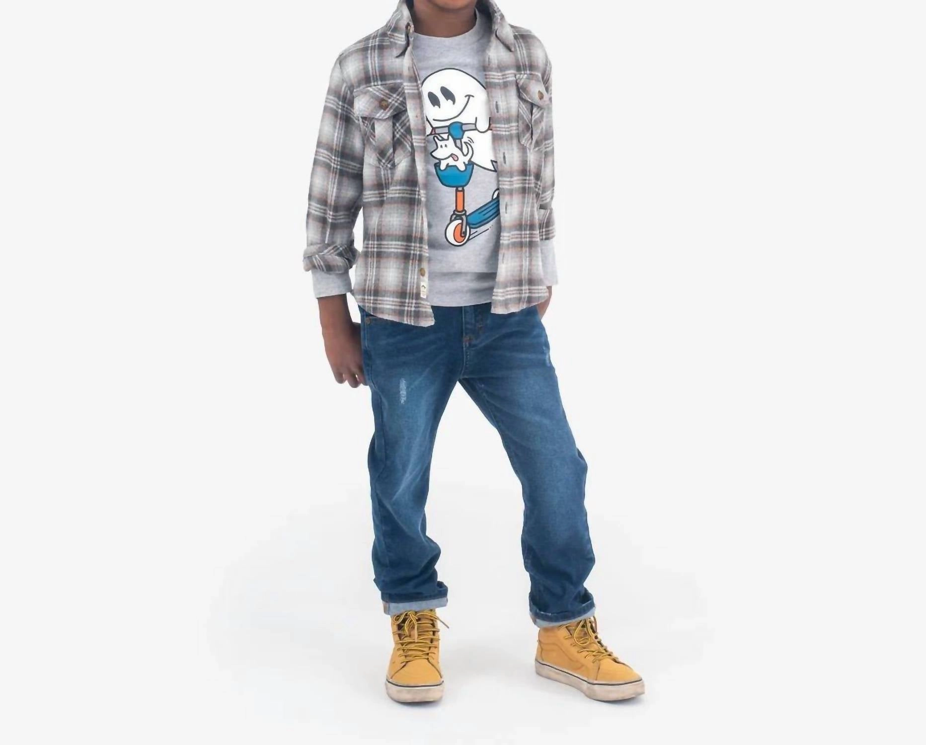 Boys Slim Leg Jeans In Medium Denim Wash boys slim fit denim, boys distressed jeans