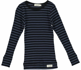 Boys Striped Ribbed Long Sleeve Shirt In Black/blue graphic tees for boys, polo shirts boys