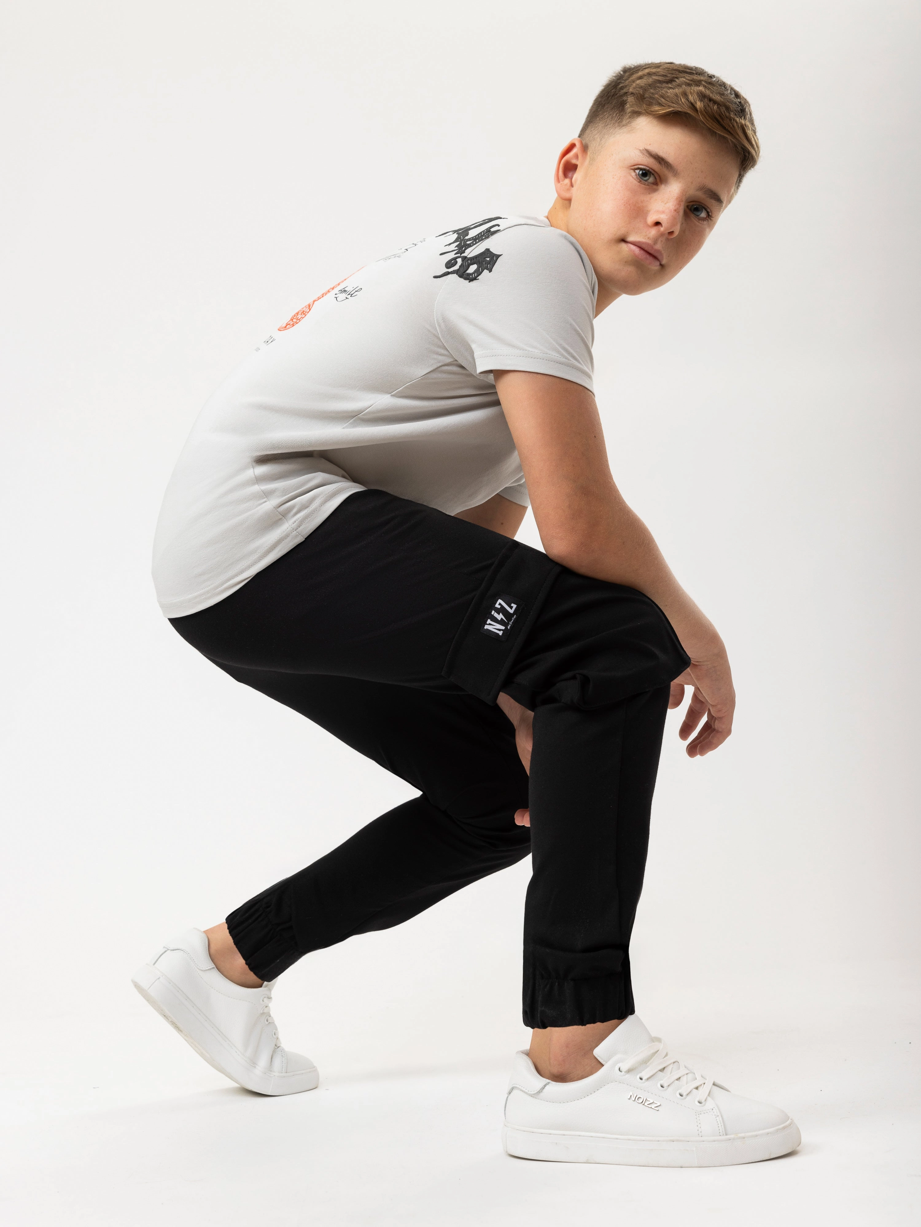 Boys Woven Cargo Pants Boys Elastic Waist Trousers
