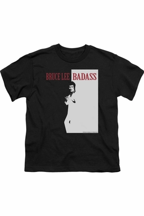 Bruce Lee Badass Short Sleeve Youth Tee / T-Shirt graphic tees for boys, polo shirts boys
