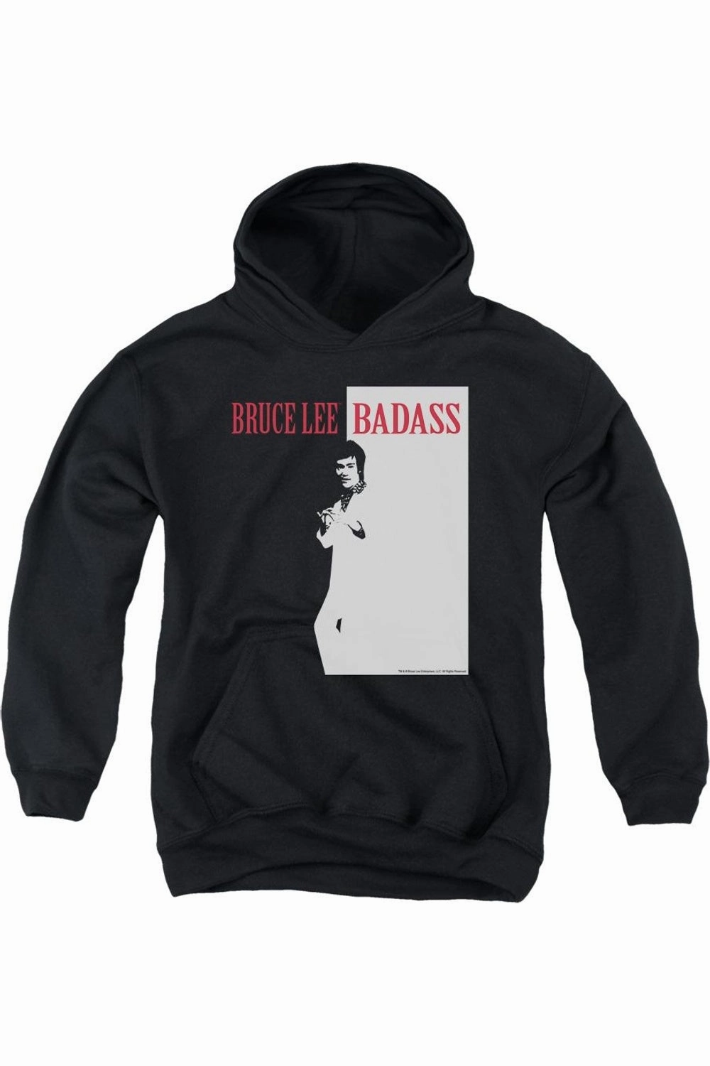 Bruce Lee Badass Youth Pull Over Hoodie graphic tees for boys, polo shirts boys