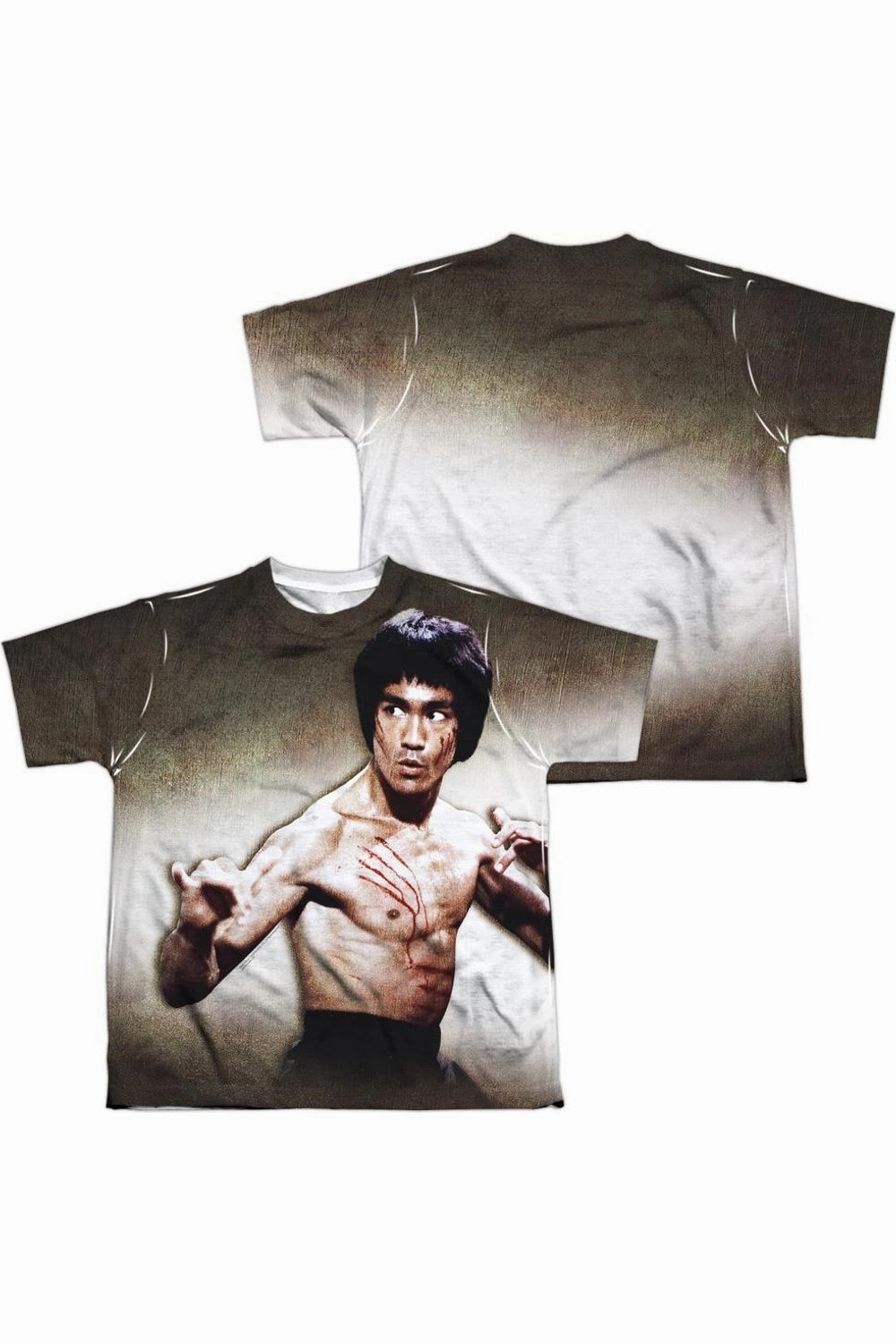 Bruce Lee Scratched Short Sleeve Youth Poly Crew T-Shirt graphic tees for boys, polo shirts boys
