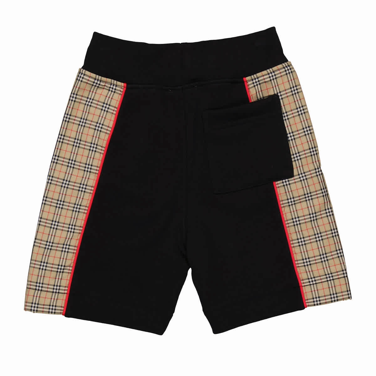 Burberry Boys Black Jonah Panel Cotton Shorts Boys Drawstring Athletic Shorts