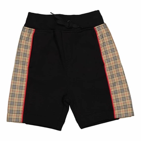 Burberry Boys Black Jonah Panel Cotton Shorts boys athletic shorts, cargo shorts boys
