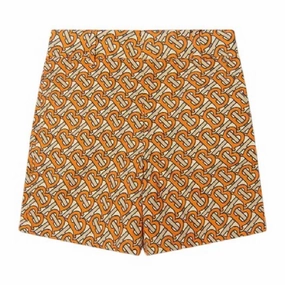 Burberry Boys Bright Orange Rino Monogram Print Tailored Shorts boys athletic shorts, cargo shorts boys