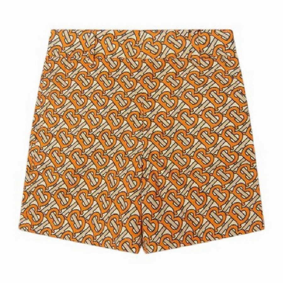 Burberry Boys Bright Orange Rino Monogram Print Tailored Shorts boys athletic shorts, cargo shorts boys