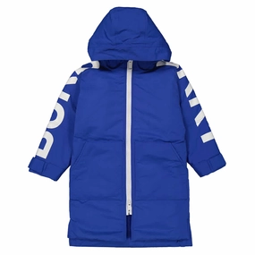 Burberry Boys Cobalt Blue Logo Printed Contrast Zip Jacket winter jackets for boys, lightweight puffer boys