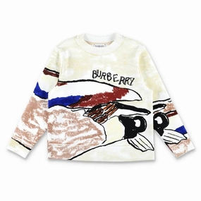Burberry Boys Mathew Duck Print Cotton Sweatshirt boys cable knit, zip up knitwear boys