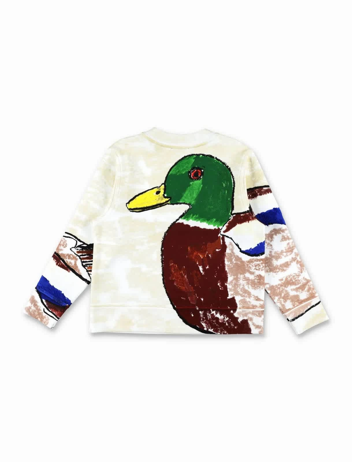 Burberry Boys Mathew Duck Print Cotton Sweatshirt Boys Half Zip Pullover