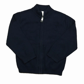 Burberry Boys Navy Cardigan boys cable knit, zip up knitwear boys