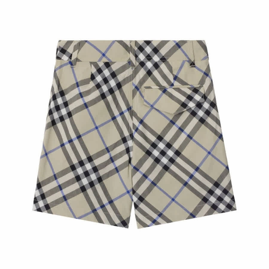 Burberry Checked Pattern Cotton Shorts, Size 6Y Boys Drawstring Athletic Shorts