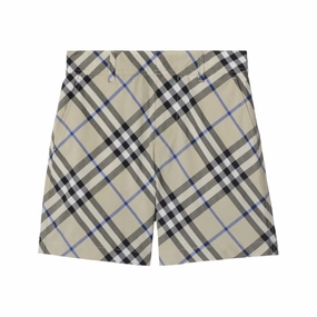 Burberry Checked Pattern Cotton Shorts, Size 6Y boys athletic shorts, cargo shorts boys