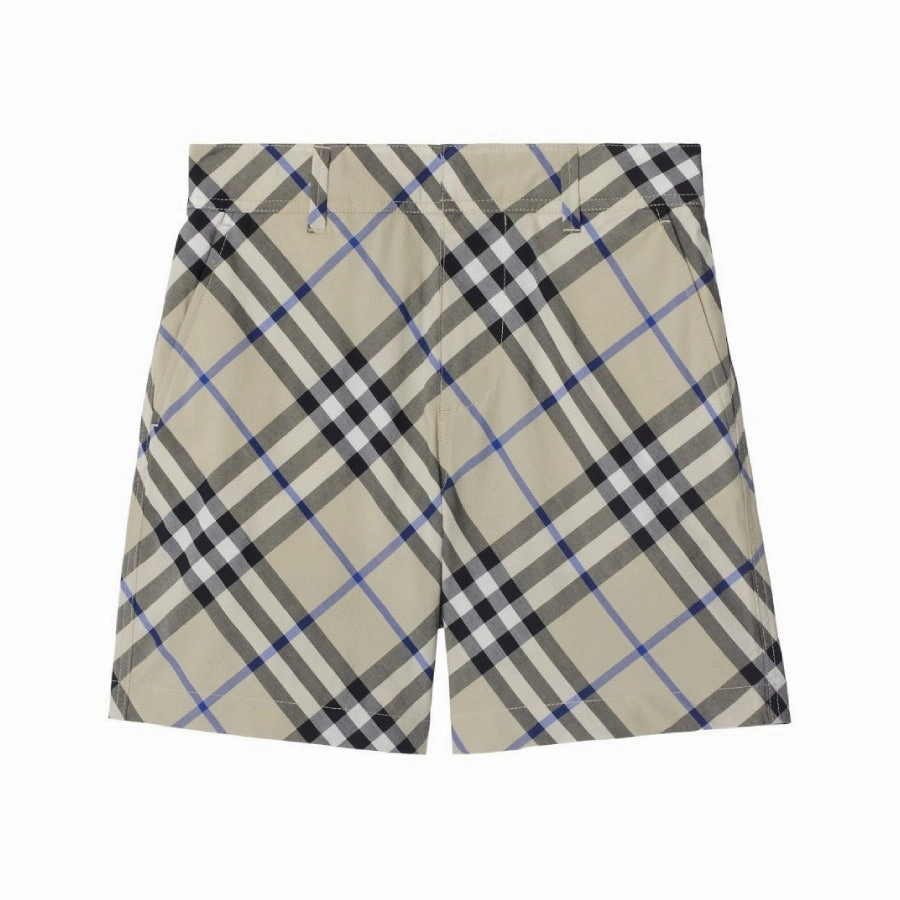 Burberry Checked Pattern Cotton Shorts, Size 6Y boys athletic shorts, cargo shorts boys