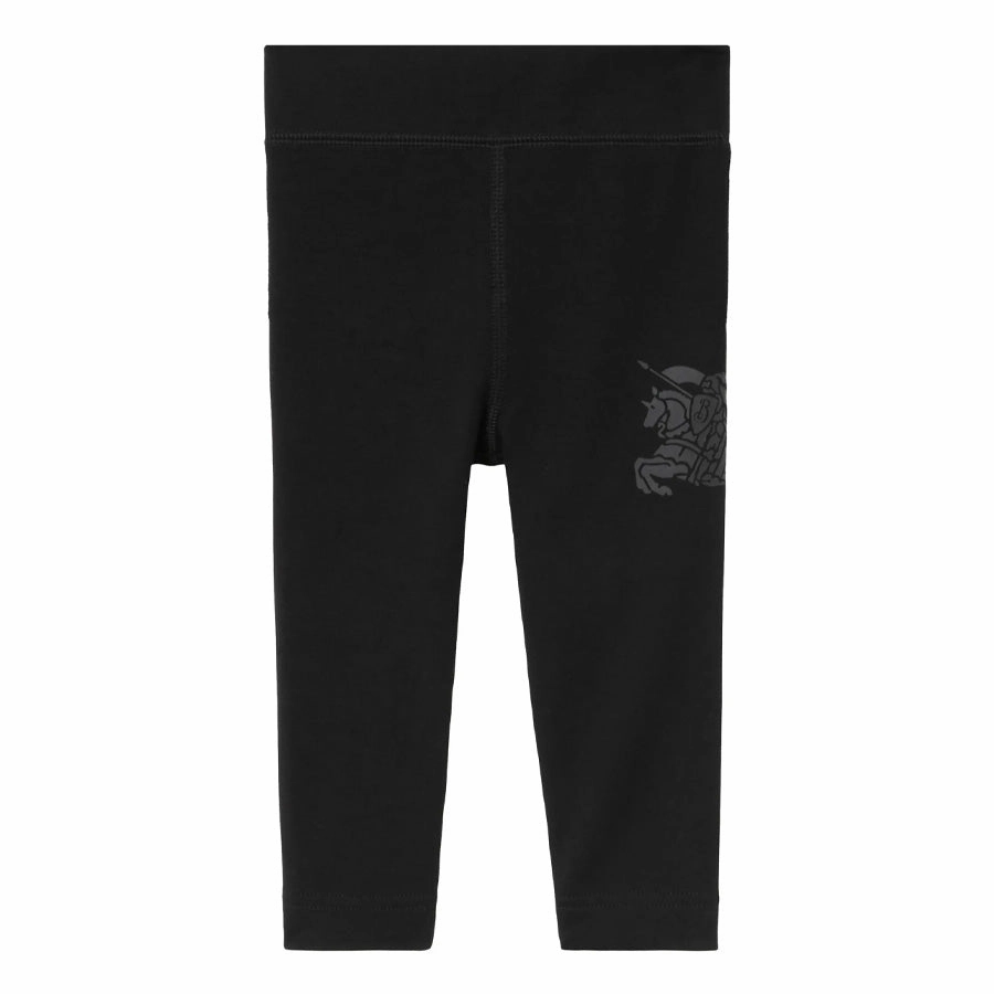 Burberry Girls Equestrian Knight Logo Stretch Cotton Leggings leggings girls, wide leg pants girls