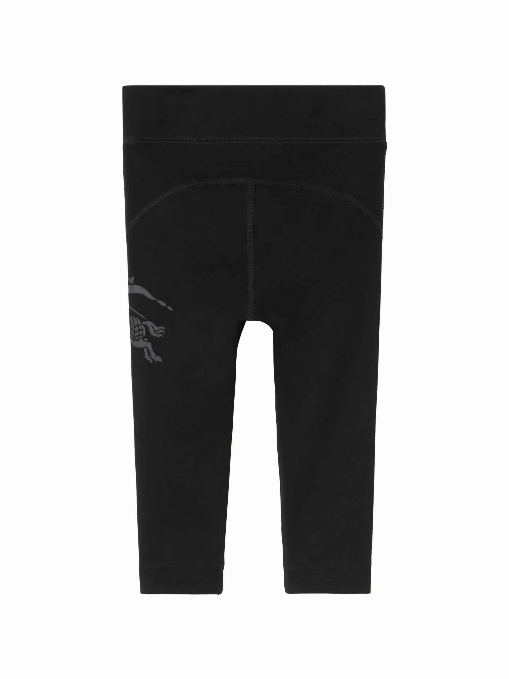 Burberry Girls Equestrian Knight Logo Stretch Cotton Leggings Girls Flared Leggings