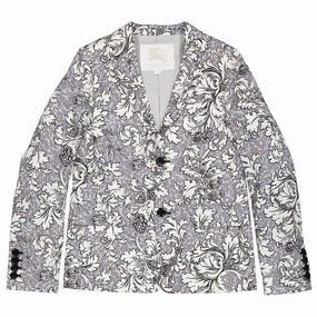 Burberry Girls Floral Cotton Blazer girls trench coats, waterproof jackets girls