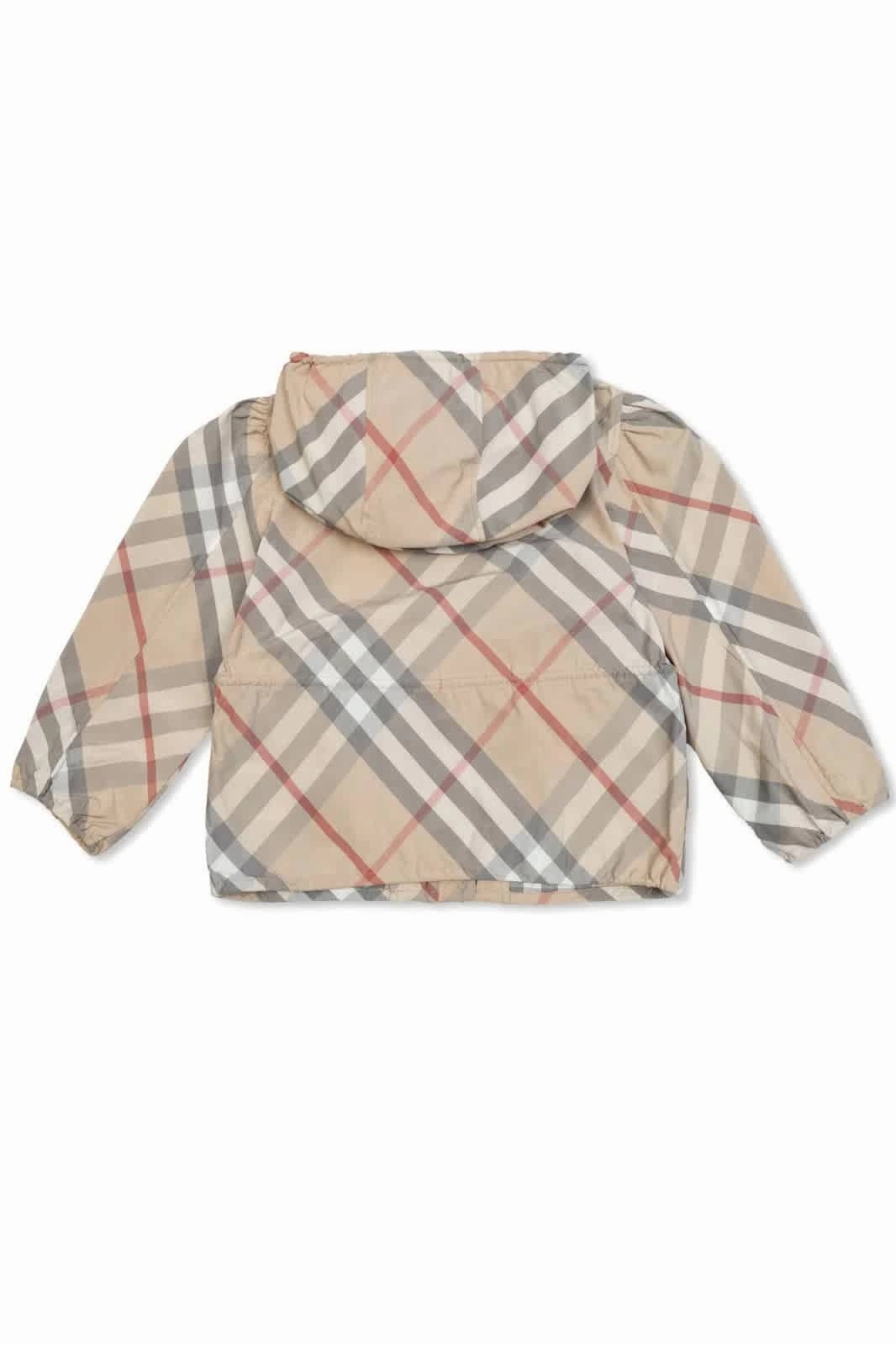 Burberry Girls Tilly Check Hooded Jacket Girls Sherpa Coat