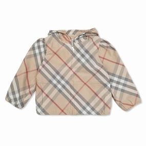 Burberry Girls Tilly Check Hooded Jacket girls trench coats, waterproof jackets girls