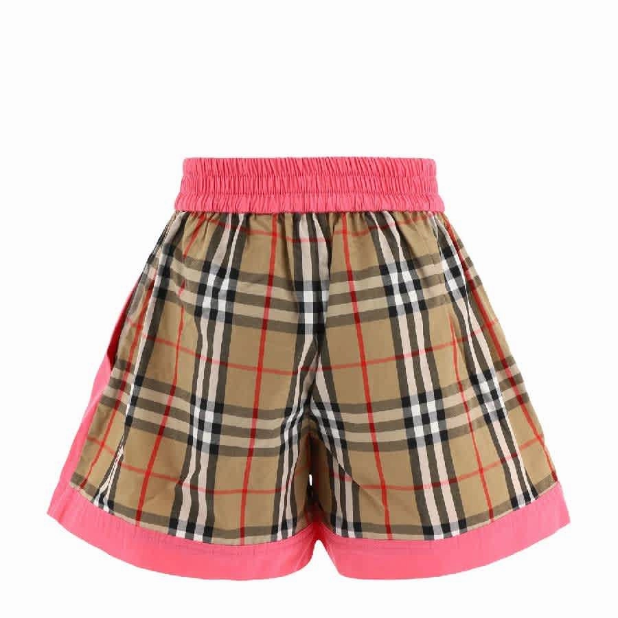 Burberry Kids Aimee Check Shorts Girls Scallop Hem Shorts