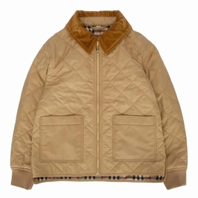 Burberry Kids Archive Beige Quilted Jacket girls trench coats, waterproof jackets girls