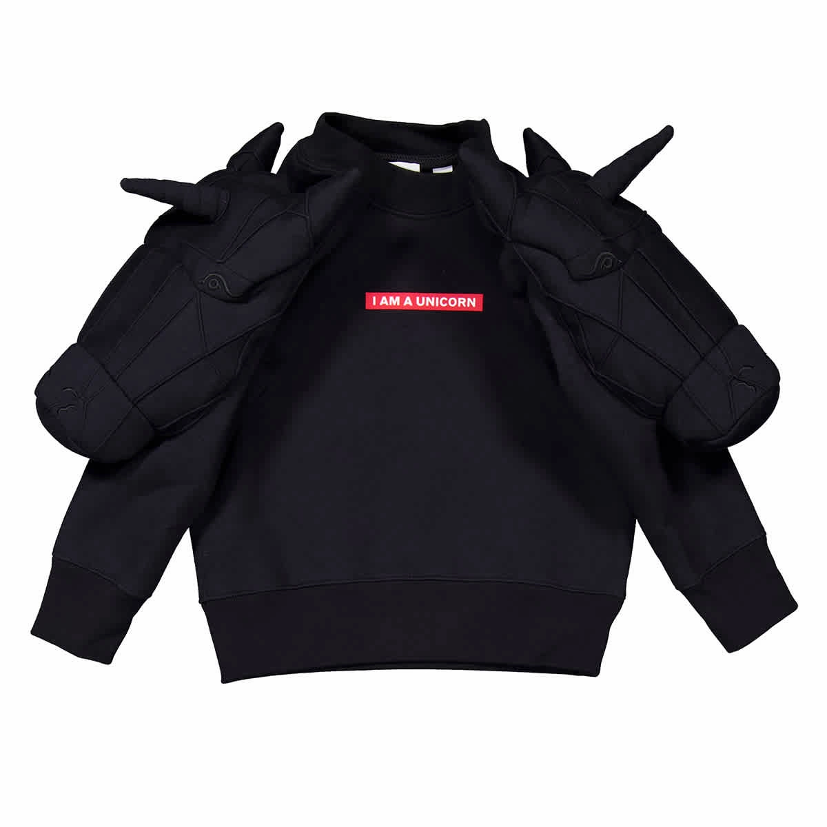 Burberry Kids Black Cotton 3D Unicorn Sweatshirt ruffle tops girls, long sleeve tees girls