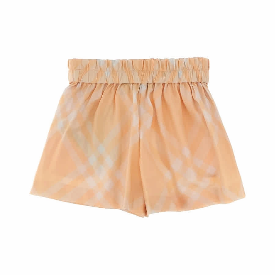 Burberry Kids Checked Pattern Gathered Shorts Girls Scallop Hem Shorts