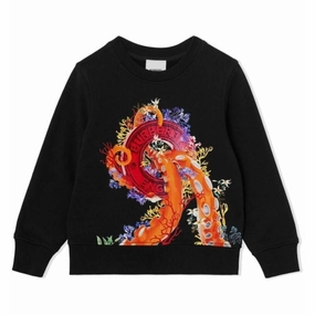 Burberry Kids Coral Graphic Logo Sweatshirt boys cable knit, zip up knitwear boys
