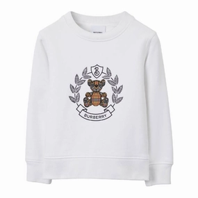 Burberry Kids Crest Bear-Print Cotton Sweatshirt boys cable knit, zip up knitwear boys