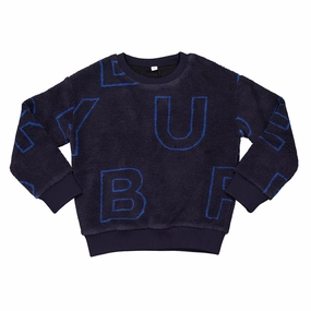 Burberry Kids Edgar Scattered Logo Fleece Sweatshirt boys cable knit, zip up knitwear boys