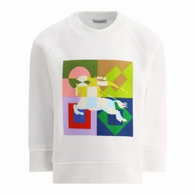 Burberry Kids EKD Motif Crewneck Cotton Sweatshirt boys cable knit, zip up knitwear boys