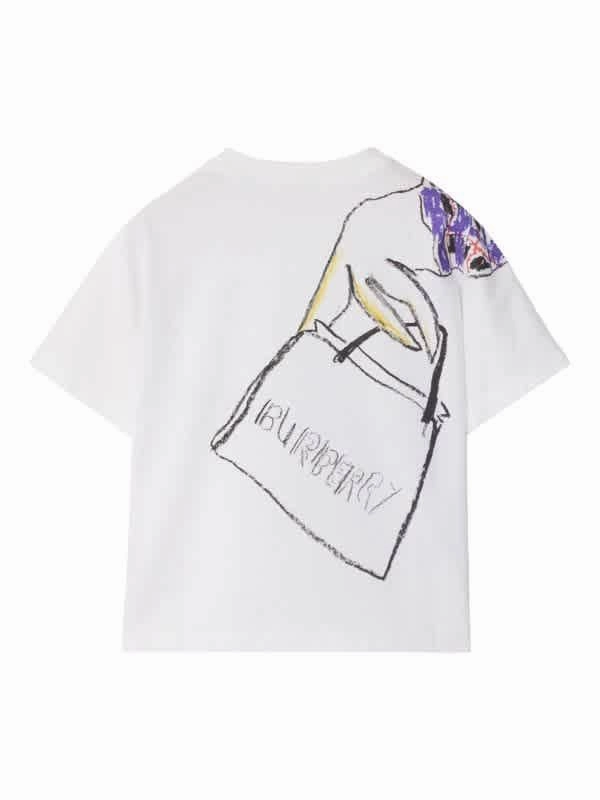 Burberry Kids Goose-Print Cotton T-Shirt Girls Tunic Top