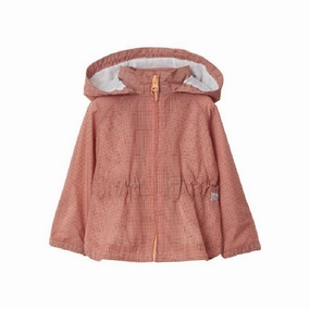 Burberry Kids Hooded Coat With Check Pattern girls trench coats, waterproof jackets girls